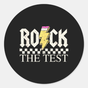 Staar State Testing Day Rock The Test ABCD Teacher Classic Round Sticker