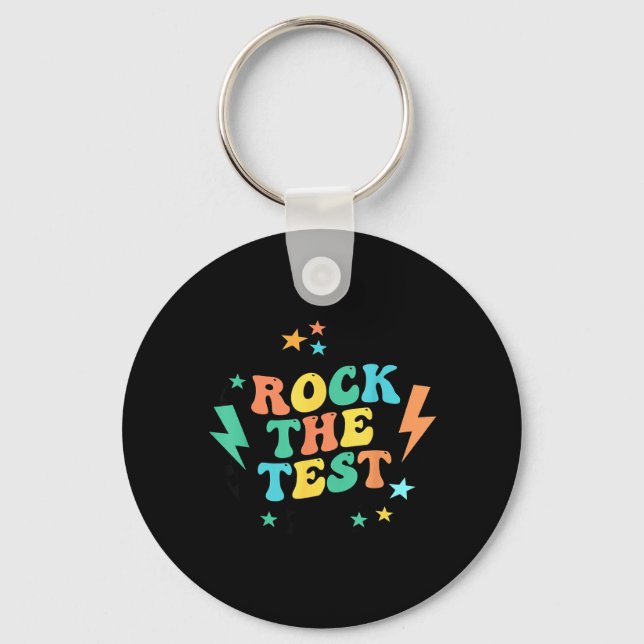 Staar State Testing Test Day Motivation Shirt Rock Keychain (Front)