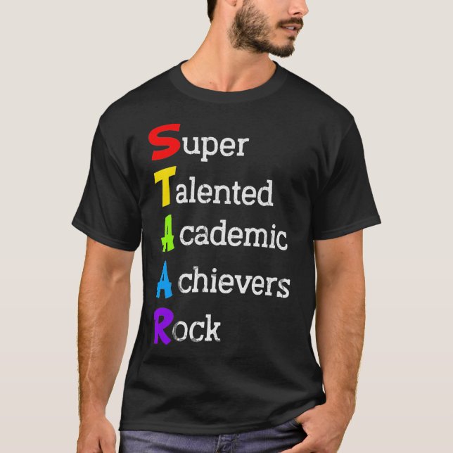 STAAR Super Talented Academic Achievers Rock Test  T-Shirt (Front)