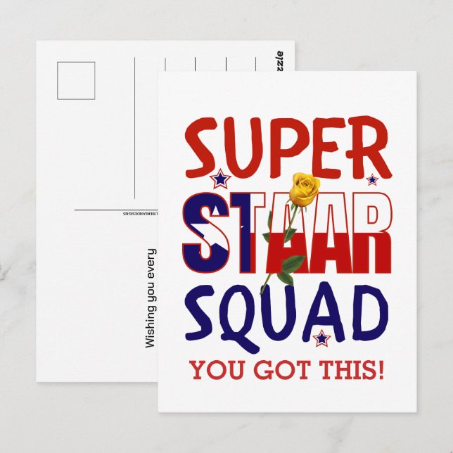 Staar Texas Test Day Teacher Motivational Postcard (Front/Back)
