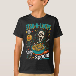 Stab-a-loops Horror Cereal Box Halloween Killer Br T-Shirt