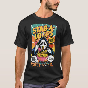 Stab-A-Loops Horror Cereal Ghost Emoji Scream Hall T-Shirt