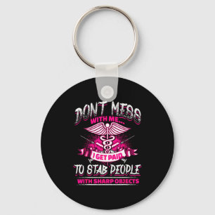 Stab People Funny Nurses Nursing Artwork Keychain