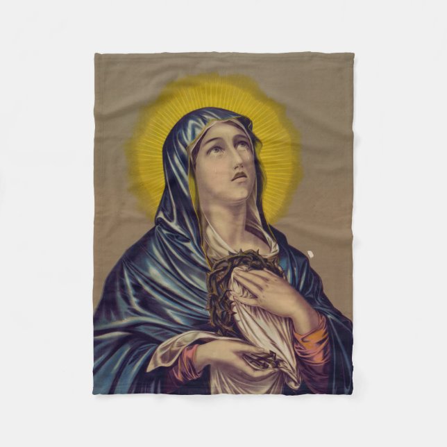 Stabat Mater Our Lady of Sorrows Fleece Blanket (Front)