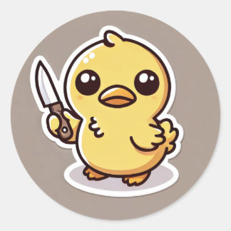 Stabbility: The Kawaii Duck Classic Round Sticker