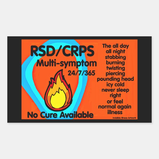 Stabbing Burning Twisting...RSD/CRPS Sticker (Front)