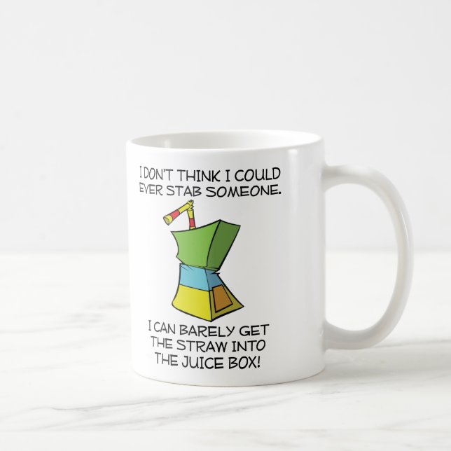 Stabbing Juice Boxes Funny Mug (Right)