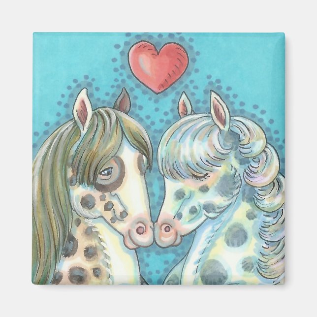 Stabilise Pinto Ponies HORSE MAGNET Carré (Devant)