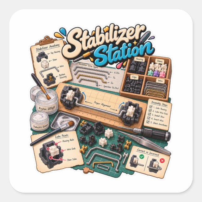Stabilizer Station Mechanical Keyboard Sticker (Front)