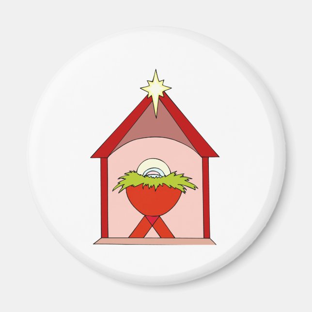 Stable Baby Jesus Crib Magnet (Front)