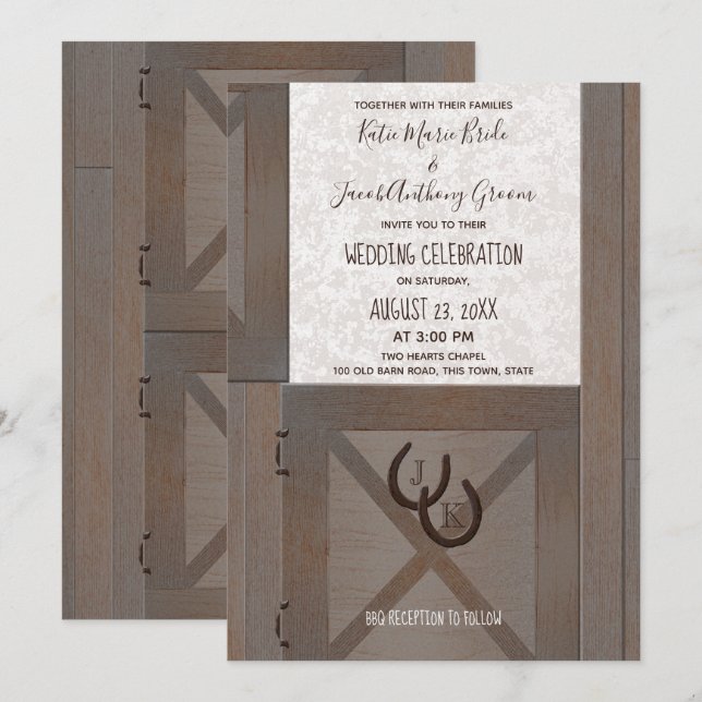 Stable Doors Barn Wedding Invitation (Front/Back)
