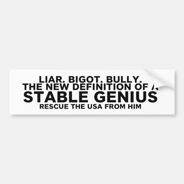 STABLE GENIUS - Help Us Please Bumper Sticker (Front)