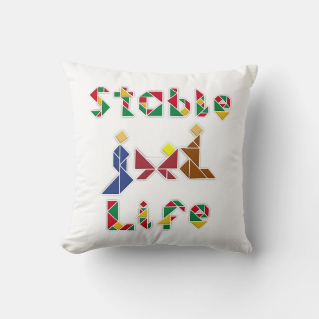 Stable Life Throw Pillow (Front)