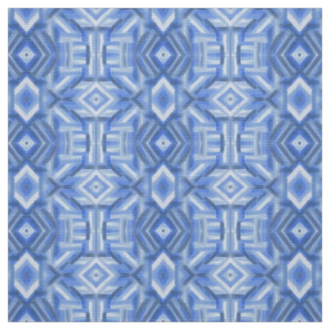 Staccato Blue Abstract Soft Pastel Art Fabric (Swatch)