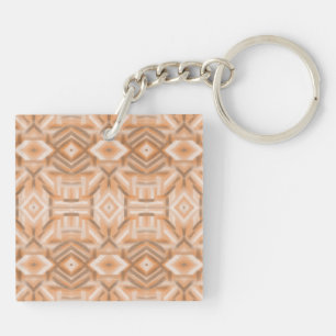 Staccato Orange Abstract Soft Pastel Art Keychain