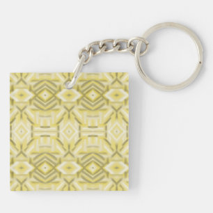 Staccato Yellow Abstract Soft Pastel Art Keychain