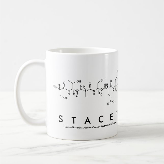 Stacey peptide name mug (Left)