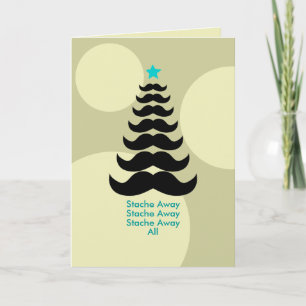 Stache Away Holiday Card