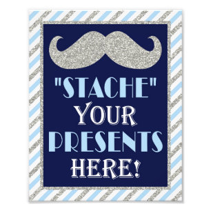 Stache Your Presents Here • 8 x10 Moustache Print