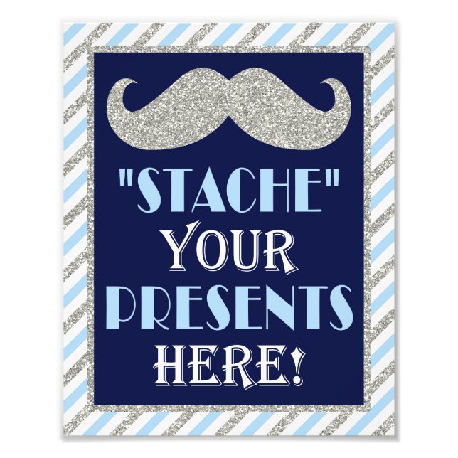 Stache Your Presents Here • 8 x10 Moustache Print (Front)