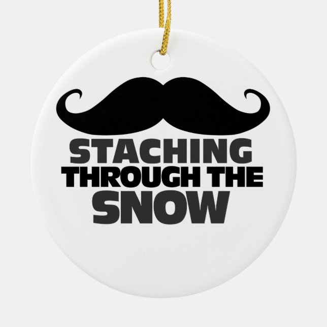 Staching through the Snow Ceramic Ornament (Front)