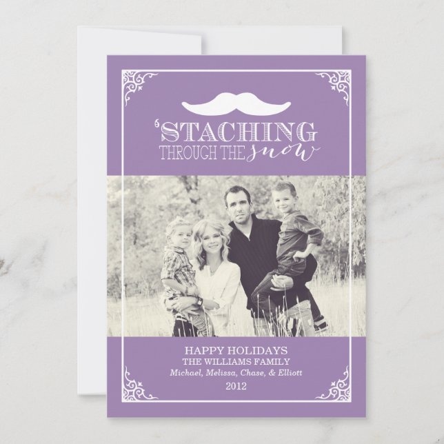Staching Through The Snow | Christmas Holiday Card (Front)
