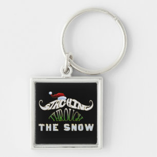 Staching Through the Snow Keychain