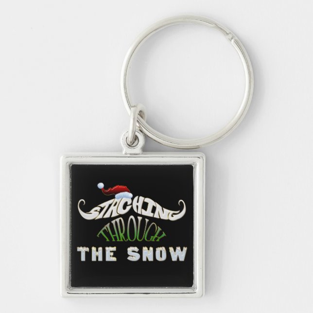 Staching Through the Snow Keychain (Front)