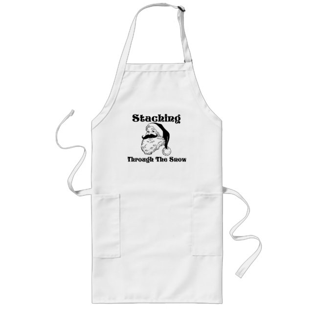 Staching Through The Snow Santa Long Apron (Front)