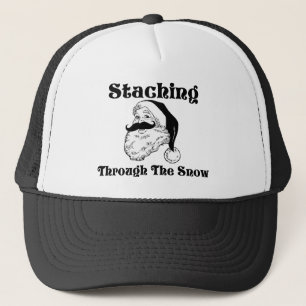 Staching Through The Snow Santa Trucker Hat