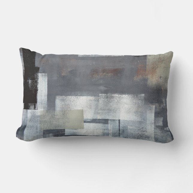 'Stack It Up' Neutral Abstract Art Pillow (Front)