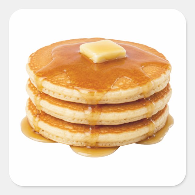 Stack of American Pancakes Image Square Sticker (Front)