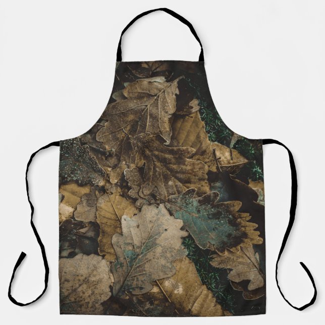 Stack of assorted leaves photo apron (Front)