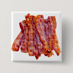 Stack of Bacon 2 Inch Square Button