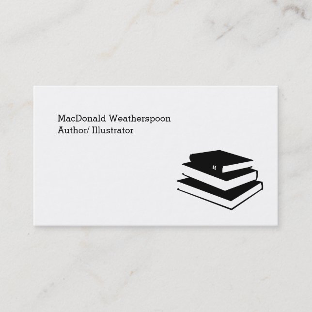 Stack of Books Author Writer Business Cards Custom (Front)