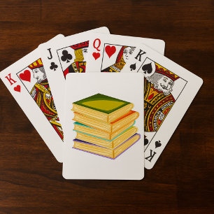 Stack of Books Book Lover Art and Reading  Playing Cards
