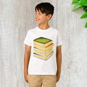 Stack of Books Book Lover Art and Reading T-Shirt