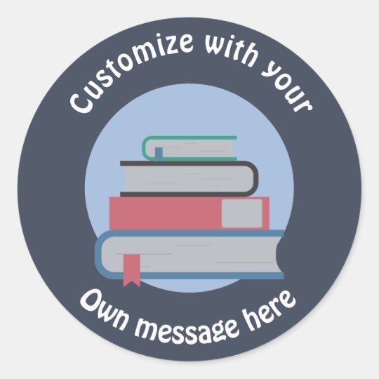 Stack of Books Classic Round Sticker