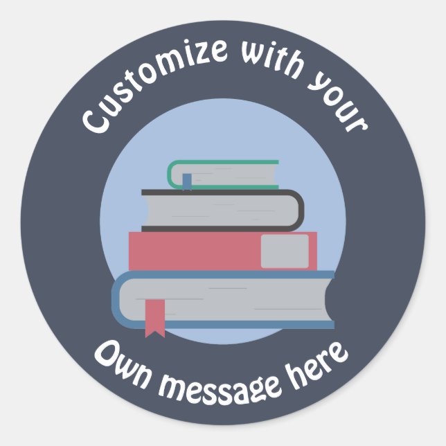 Stack of Books Classic Round Sticker (Front)