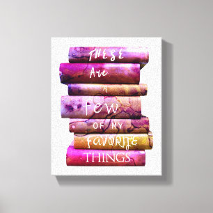 Stack of Books Favourite Things Canvas Print
