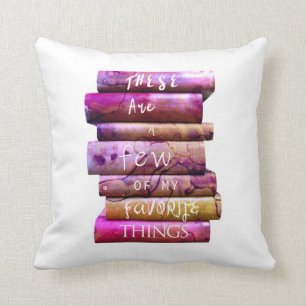 Stack of Books Favourite Things Throw Pillow