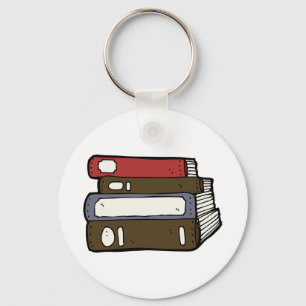Stack of Books Library Reading Keychain