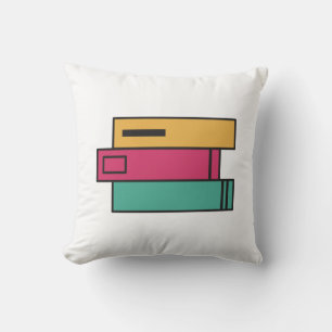 stack of books throw pillow
