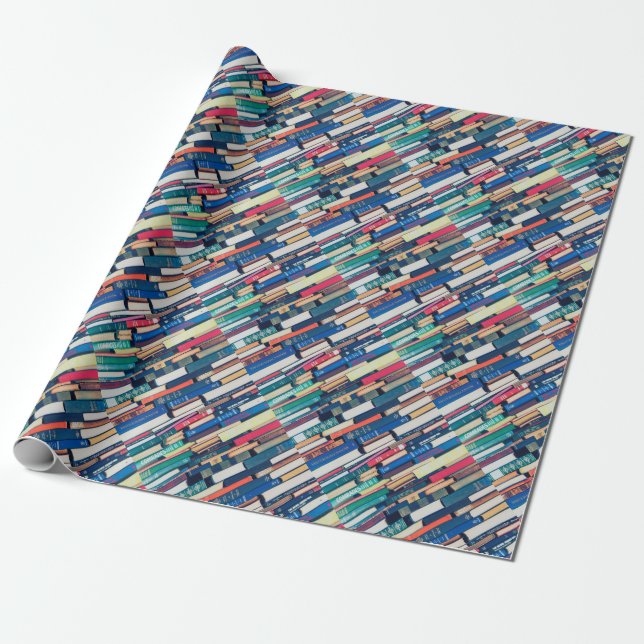 Stack of books wrapping paper (Unrolled)