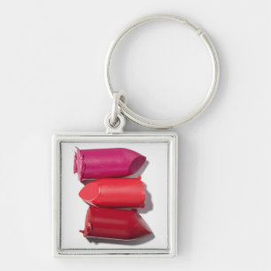 Stack of broken lipstick keychain