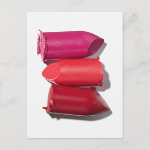 Stack of broken lipstick postcard
