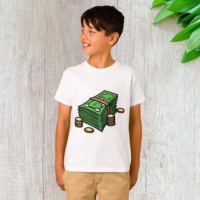 Stack of Cash with Coins Money T-Shirt (Creator Uploaded)