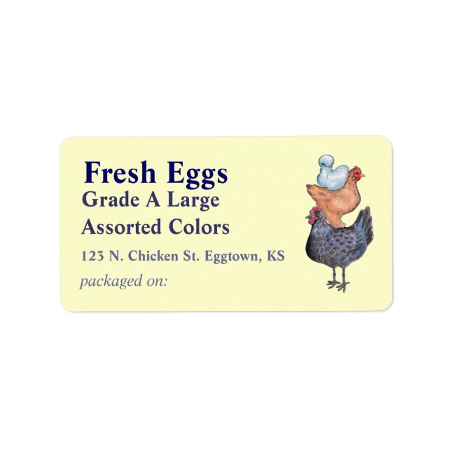 Stack of Chickens Egg Label (Front)
