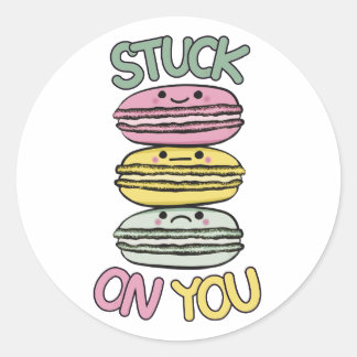 Stack of Cute Kawaii Macarons Classic Round Sticker