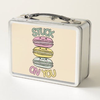 Stack of Cute Kawaii Macarons Metal Lunch Box